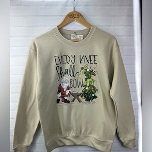 Every knee shall bow Christian Christmas, crewneck sweatshirt